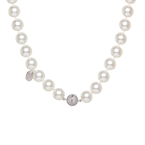 Girocollo di perle con sfera di zirconi Pearl
